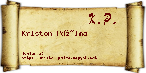 Kriston Pálma névjegykártya